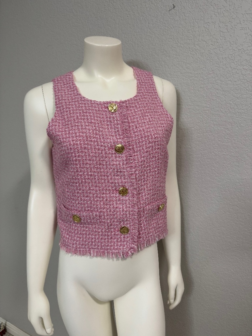Mi Ami by Francesca Wool Blend Tweed Vest